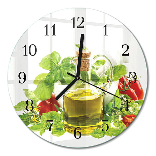 Tulup Horloge murale en verre - Noir