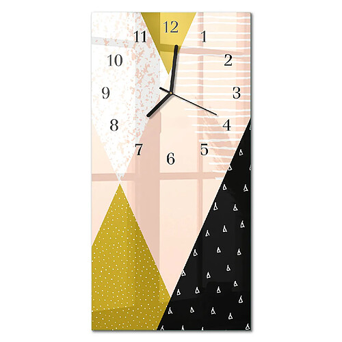 Tulup Horloge murale verre trempé - Noir