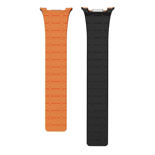 INF 22mm Magnetic Silicone Two-Tone Replacement Strap compatible with Samsung Watch8 - Orange