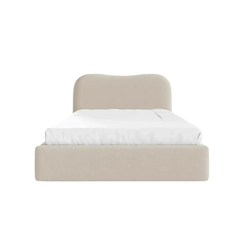 Casanova Lit coffre tissu chiné Beige 200x200cm