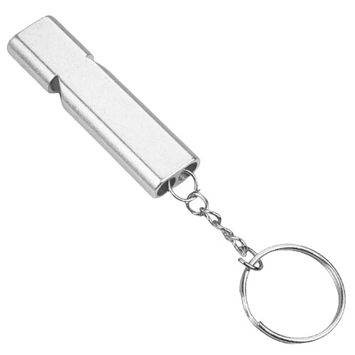 INF Sifflet de survie d'urgence d'extérieur avec porte-clés Silver