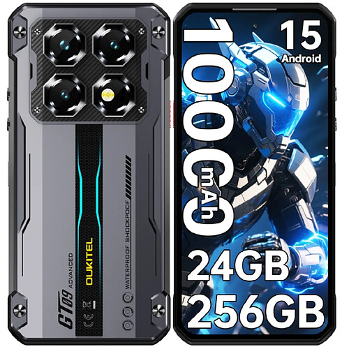 Smartphone Incassable OUKITEL WP60 5G 7,2" Android 15 24Go+256Go 10000mAh Noir