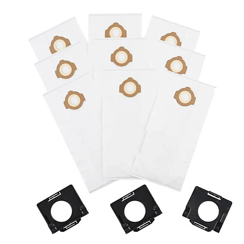INF Sacs à poussière non tissés 10 pièces avec 3 clips ABS compatible avec Milwaukee 49-90-201