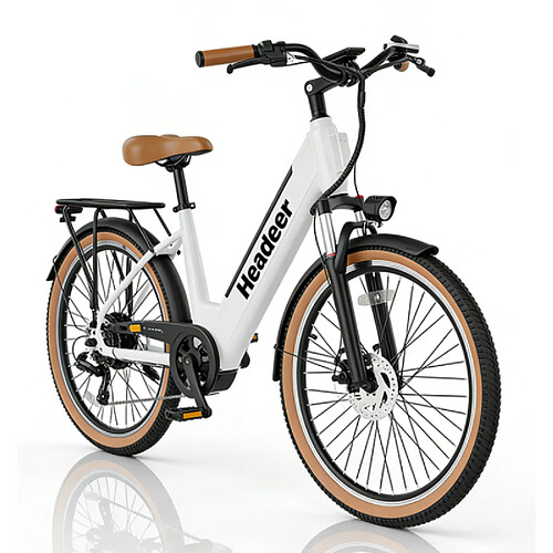 Vélo électrique HEADEER BD26195,moteur 350W,48V 11.5AH,Blanc