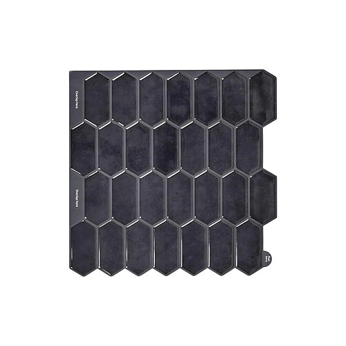 Paris Prix Lot de 4 Crédences Adhésives Hexagone 30x30cm Noir