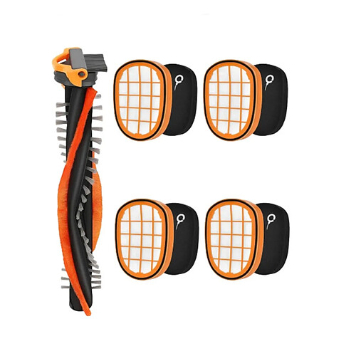 INF Kit accessoires Filtre x4 + Brosse rouleau x1 - Compatible avec Philips XC7042 XC8347 FC68