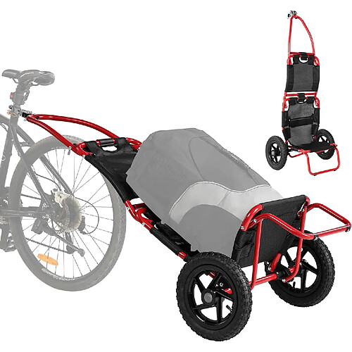 LIZIFLY Remorque pour vélo - Chariot de courses - Pliable - Charge max 20 kg - 140x62 x30cm