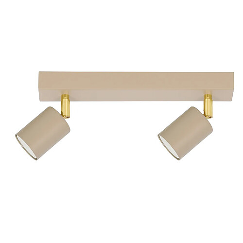 Kaja Plafonnier beige/or MATI, 2 spots GU10 orientables 2x10W