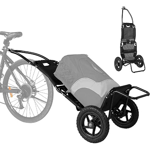 LIZIFLY Remorque pour vélo - Chariot de courses - Pliable - Charge max 20kg - 14 x62x 30cm