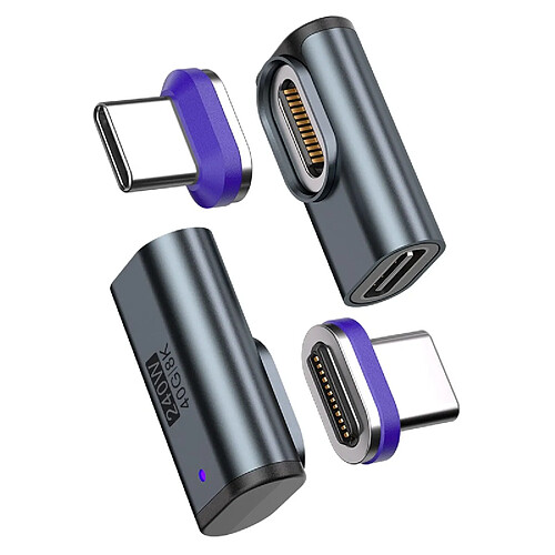 INF Adaptateur Magnétique Type-C 24Pin en Forme de L 8K/40Gbps 240W avec Connecteur Magnétique