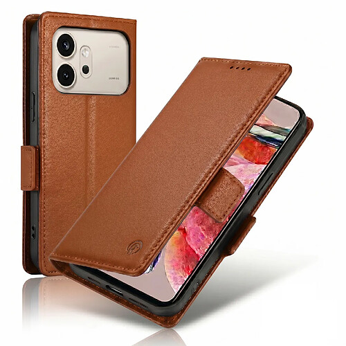 Avizar Étui pour Honor 600 avec Rangements Cartes et Support Vidéo Marron