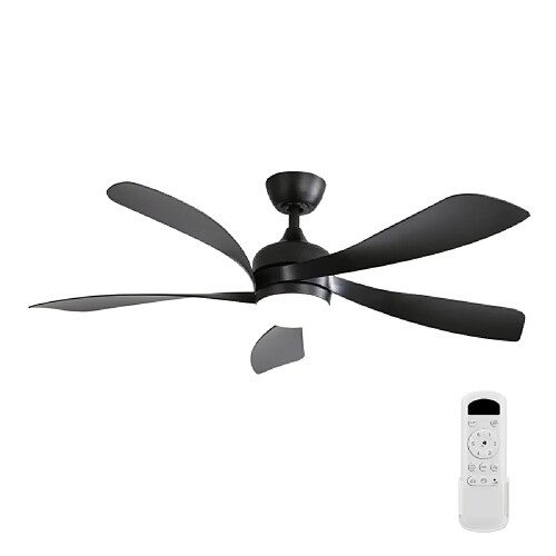 ByteLike Ventilateur de plafond 52 pouces à 5 pales imitation bois noir