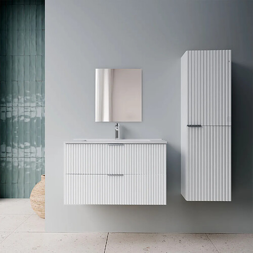 Aurlane Ensemble meuble salle de bain 60 cm avec colonne