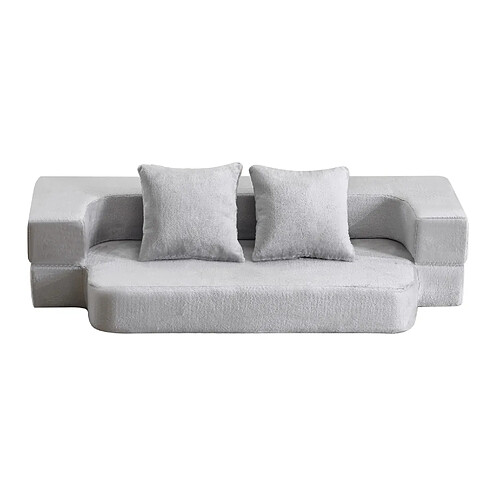 STILVORA Canapé convertible 2 places gris clair en mousse sans montage