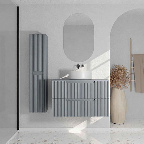 Aurlane Ensemble meuble salle de bain 80 cm avec colonne