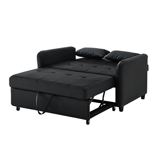 STILVORA Canapé-lit 156/100 cm noir antique en PU avec dossier réglable 3 positions