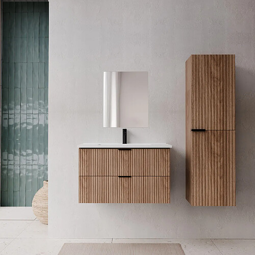 Aurlane Ensemble meuble salle de bain 60 cm avec colonne