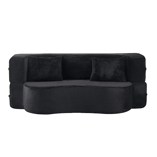 STILVORA Canapé futon noir en mousse haute densité convertible pliable sans montage