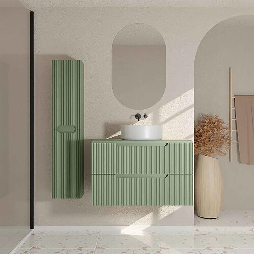 Aurlane Ensemble meuble salle de bain 80 cm avec colonne