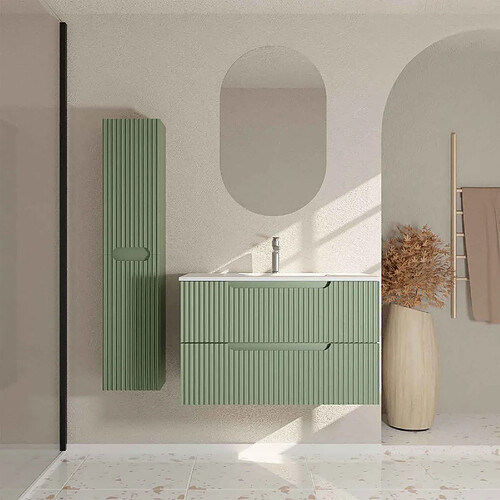 Aurlane Ensemble meuble salle de bain 80 cm avec colonne