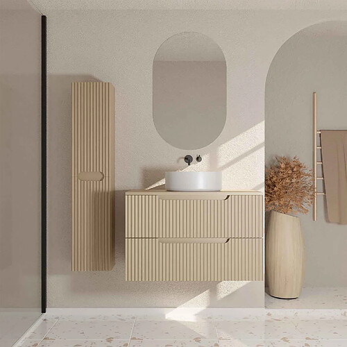 Aurlane Ensemble meuble salle de bain 80 cm avec colonne