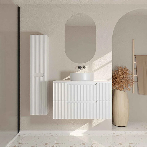 Aurlane Ensemble meuble salle de bain 80 cm avec colonne