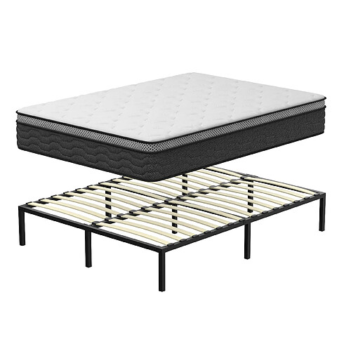 DEWINNER Ensemble matelas + sommier 140x190 cm, épaisseur 25cm