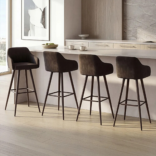 Idmarket Lot de 4 tabourets de bar