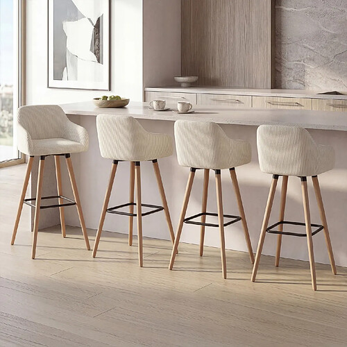 Idmarket Lot de 4 tabourets de bar