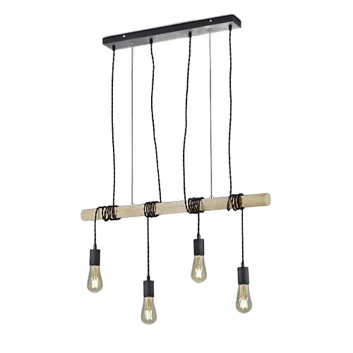 Suspension BRODY noir/bois clair 4xE27 RL R30244032