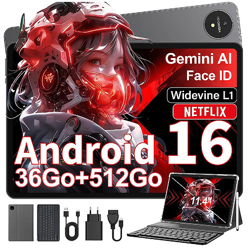 VANWIN Tablette-Android 16-11.4"FHD-36Go RAM+512GoROM/256Go TF
