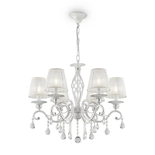 Maytoni Lustre classique 6 lumières - Blanc
