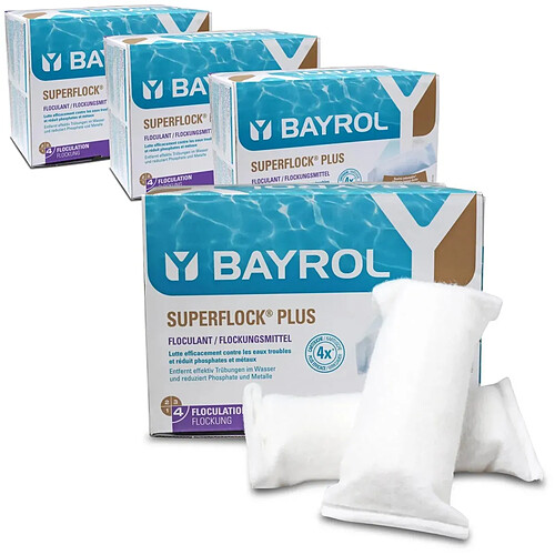 Floculant piscine 4 boites de 1kg - 9910004 - Superflock Plus - BAYROL