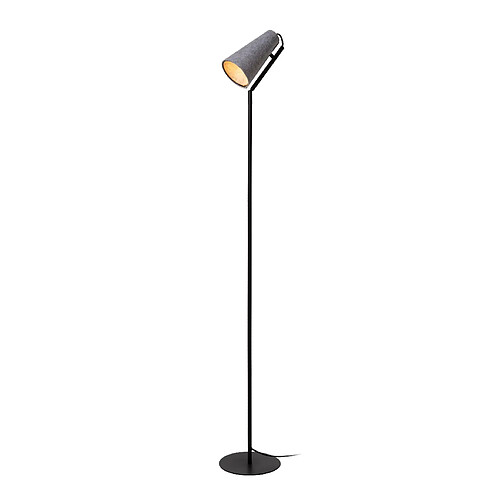 Lucide Lampadaire minimaliste noir abat-jour feutre 152cm E27