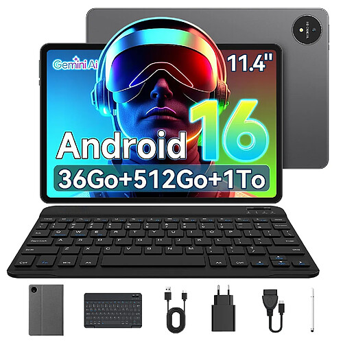 VANWIN Tablette-Android 16-11.4"FHD-36Go RAM+512GoROM/256Go TF