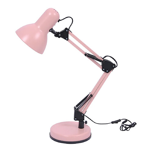 Lampe de bureau métal articulée Cosmo rose/noir E27 Kaja