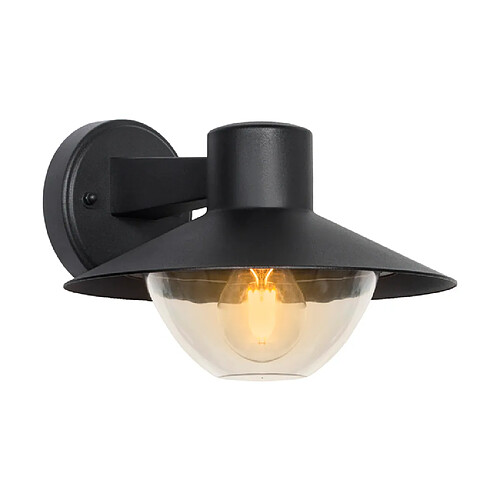 Candellux Applique extérieure noire, verre clair, E27 40W Cosmos