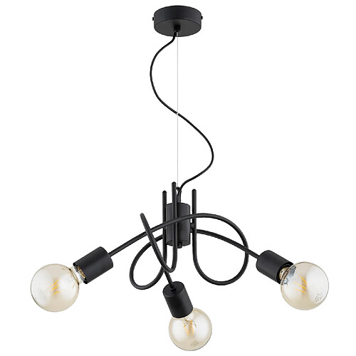 Alfa Suspension moderne noire ? bras entrelacés 3xE27 15W