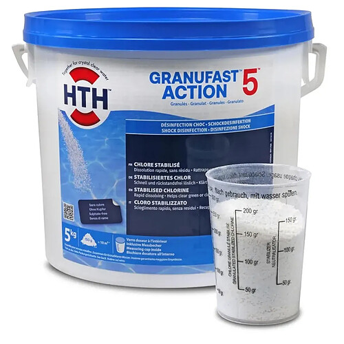 Chlore choc multifonction en granulés 5kg - GRANUFAST ACTION 5 5KG - HTH