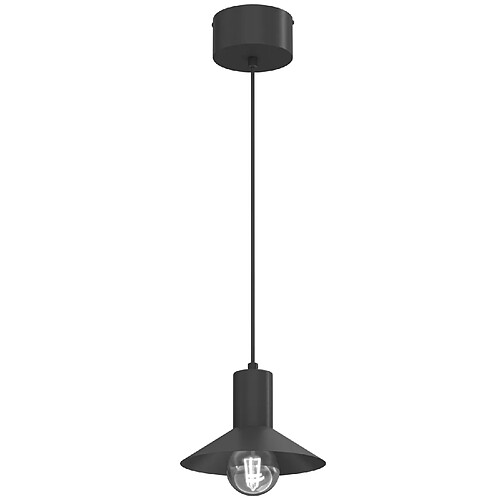 Suspension minimaliste noire cône 20 cm E27 15W Nox Luminex