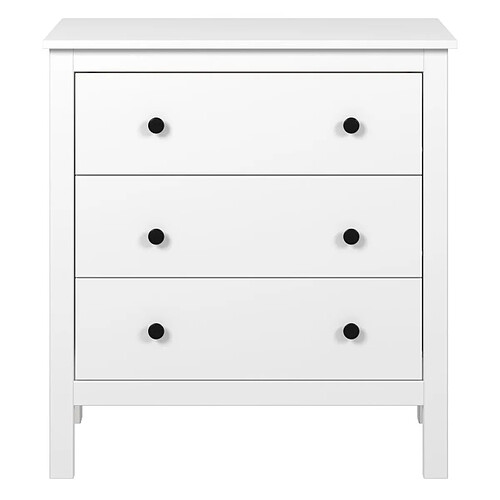 Pegane Commode à 6 tiroirs meuble de rangmenet coloris blanc