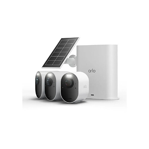 ARLO Ultra 3 - Kit de 3 caméras WiFi extérieures - Panneau solaire