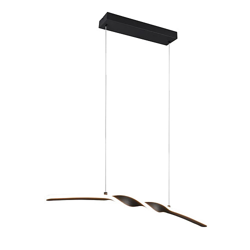 RL Suspension LED moderne noire spirale allongée 18W, lumi?re chaude 3000K