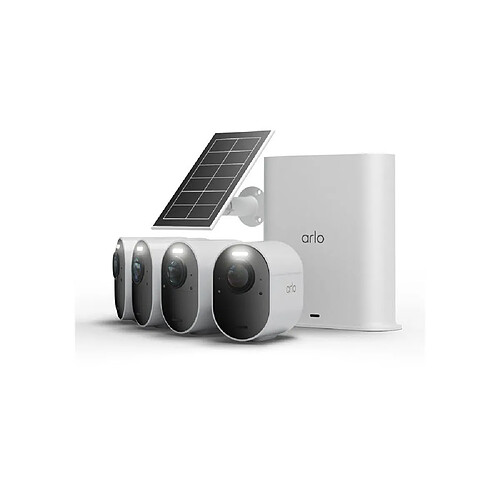 Arlo Ultra 3 - Kit 4 caméras 4K WiFi - Panneau solaire - Blanc