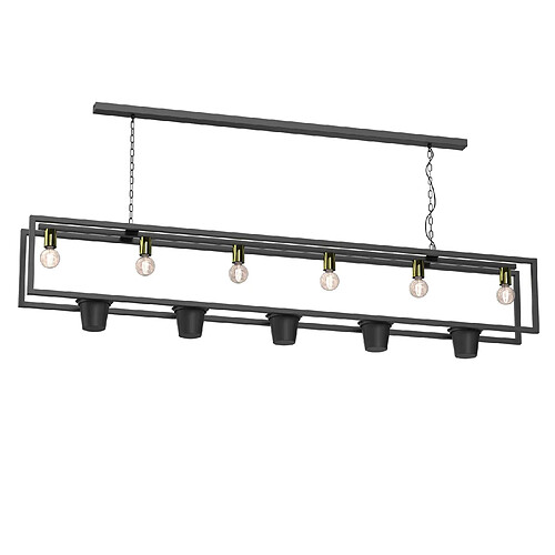 Suspension décorative noire et dorée Flores 5xE27 15W Luminex