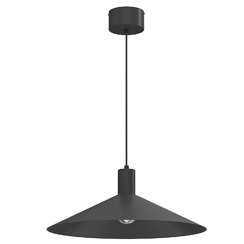 Luminex Suspension minimaliste noire cône 50 cm 1xE27 15W, style moderne, collection Nox