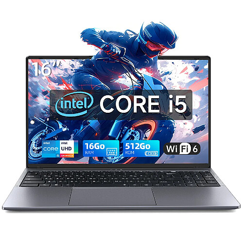 VANWIN Ordinateur Portable 16? FHD MICREAR Intel Core i5-8210Y 16Go 512Go SSD Windows 11
