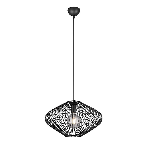 RL Suspension loft noire abat-jour filaire métal 1xE27 40W