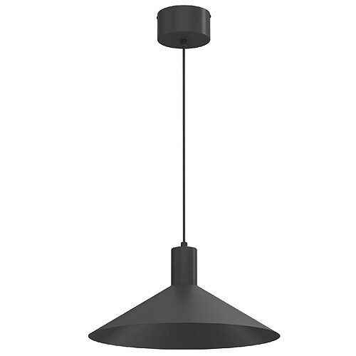 Luminex Suspension minimaliste noire abat-jour conique aplati 40 cm 1xGU10 8W dimmable