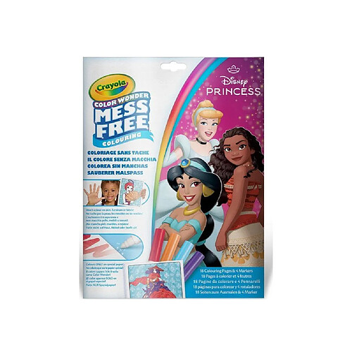 Crayola Color Wonder Princesses Disney - Cahier 18 pages + 4 feutres sans salissures